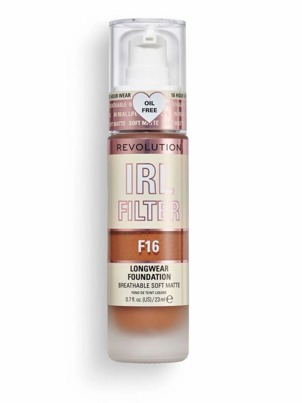 Revolution IRL Filter Longwear Foundation F16 Warm Tan
